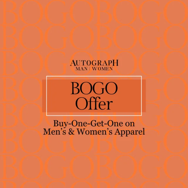 🔥 BOGO Alert! 🔥

Double the style, double the savings!
Shop your favorite Men’s & Women’s Apparel and get 1 FREE with every purchase!

📅 Offer Valid: 18-26 Jan
Don’t miss out—upgrade your wardrobe now!

#AutographFashion #BOGOOffer #BuyOneGetOne #FashionDeals #WardrobeGoals #Menswear #Womenswear #NewYearSale #StyleUpgrade #TrendyFashion #OOTD