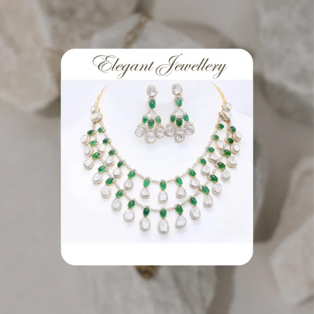 A timeless symphony of elegance—this emerald and diamond-studded necklace is a masterpiece of luxury and grace. Adorn yourself with the brilliance of nature’s finest treasures. ✨💚✨

#EmeraldElegance #DiamondLuxury #TimelessJewelry #RoyalGlam #FineJewelry #JewelryLover #StatementNecklace #LuxuryJewelry #GreenGlam #JewelryGoals #ShineBright #OpulentStyle #GemsOfInstagram #ChicAndClassic #ExclusiveDesign