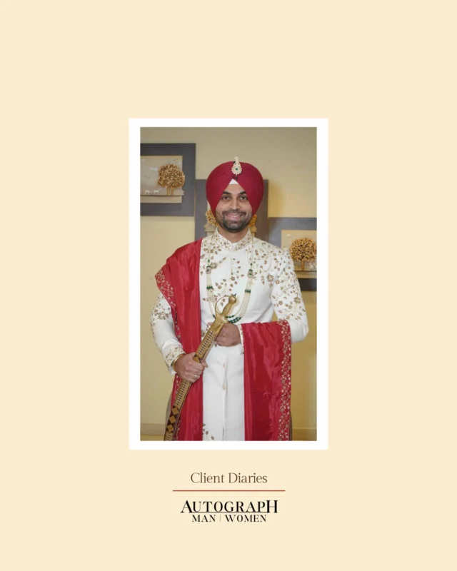 Client Diaries ✨

A vision of regality and grace — our groom in a custom Autograph sherwani, exuding timeless elegance and cultural pride. Styled in ivory with intricate embroidery, this look speaks tradition with a touch of modern royalty.

Here’s to forever beginnings, wrapped in heritage.

#AutographMan #ClientDiaries #GroomGoals #RegalStyle #SherwaniLove #AutographMoments #WeddingElegance #MadeForRoyalty