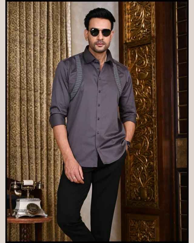 Where classic meets bold 🔳
Turn heads with this charcoal grey shirt featuring checkered suspender-style detailing. Effortless style. Maximum impact.

#MensFashion #CharcoalGreyShirt #ModernMenswear #StatementStyle #CheckeredDetail #DapperLook #SmartCasualVibes #MensStyleInspo #WardrobeUpgrade #TailoredEdge #MensFashion #StyleUpgrade #SmartLook #MensWear #ShirtStyle #FashionDrop #OOTD #ModernMenswear #CasualToFormal #WardrobeGoals