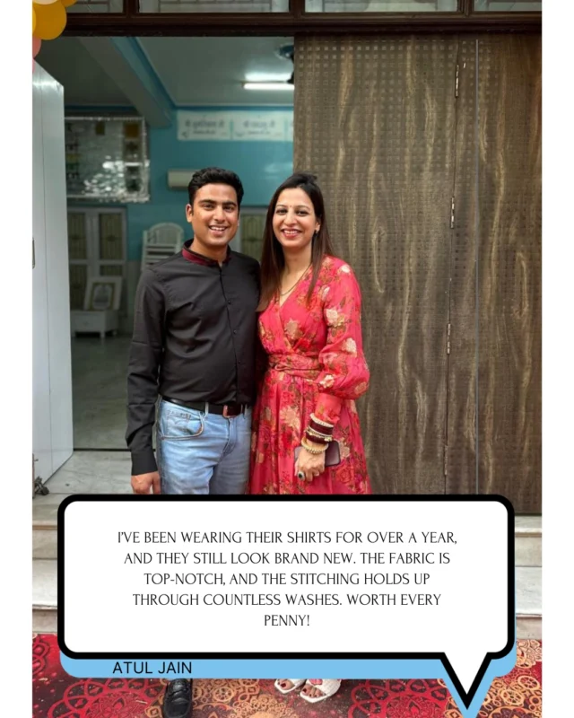 Quality that lasts, style that speaks! 💫 Atul Jain swears by our shirts for their timeless durability and impeccable stitching — even after a year, they still look brand new! 👔✨
 #CustomerLove #Testimonial #PremiumWear #EverydayLuxury #MensFashion #ElegantStyle #TimelessLook #SmartCasual #WhiteShirtGoals #StyleStatement