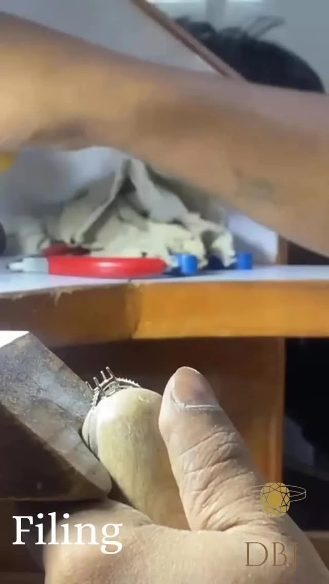 FILING / ASSEMBLY AND PRE POLISHING
The Filing is the next stage involved in the process of the jewellery manufacturing. Under Filing, the excess metal or solder is being removed from the piece. The variety of tools like files and burns are being utilized to remove casting layer and offering a smooth finish. After filing, the task of assembling is carried out which is the process of joining 2 or more components of same design using soldering technique or laser technique. Afterwards, the polishing is being carried out to give a neat and fine finish and thus enhancing the value of the jewellery piece. There are three steps involved in the polishing stage, which includes the tumbling, pre-polishing and ultra cleaning. You must note that before the diamond is set, those jewellery pieces bearing diamond, requires pre-polishing, since the diamond portions can’t be polished once the diamonds are set below the area, as it may risk the shine of the diamond.